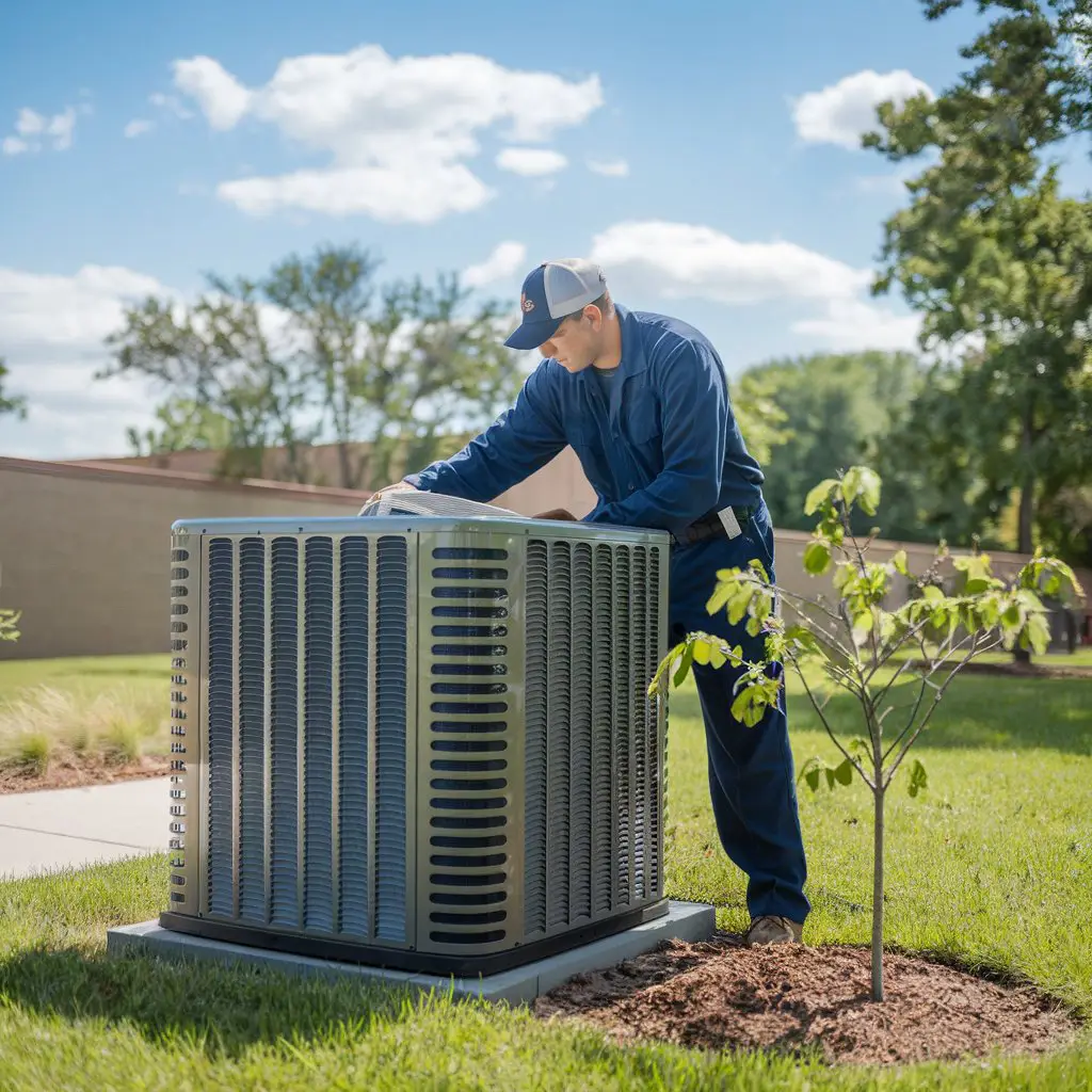Tech fixing AC
