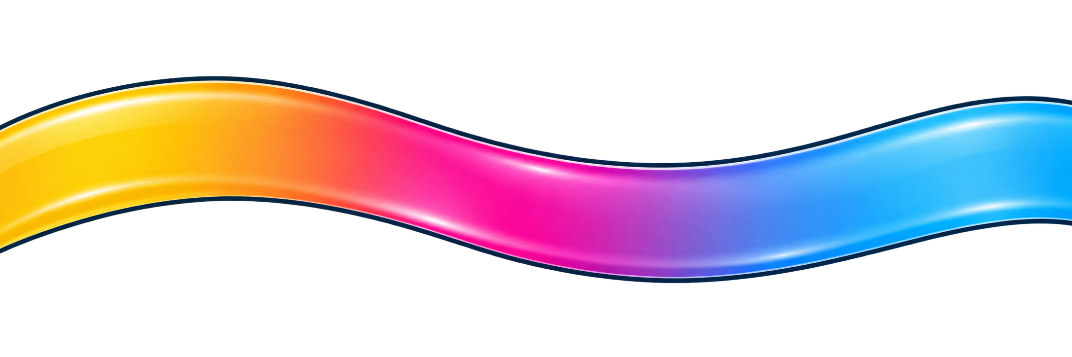 Decorative multicolor wave graphic representing heating and cooling services.